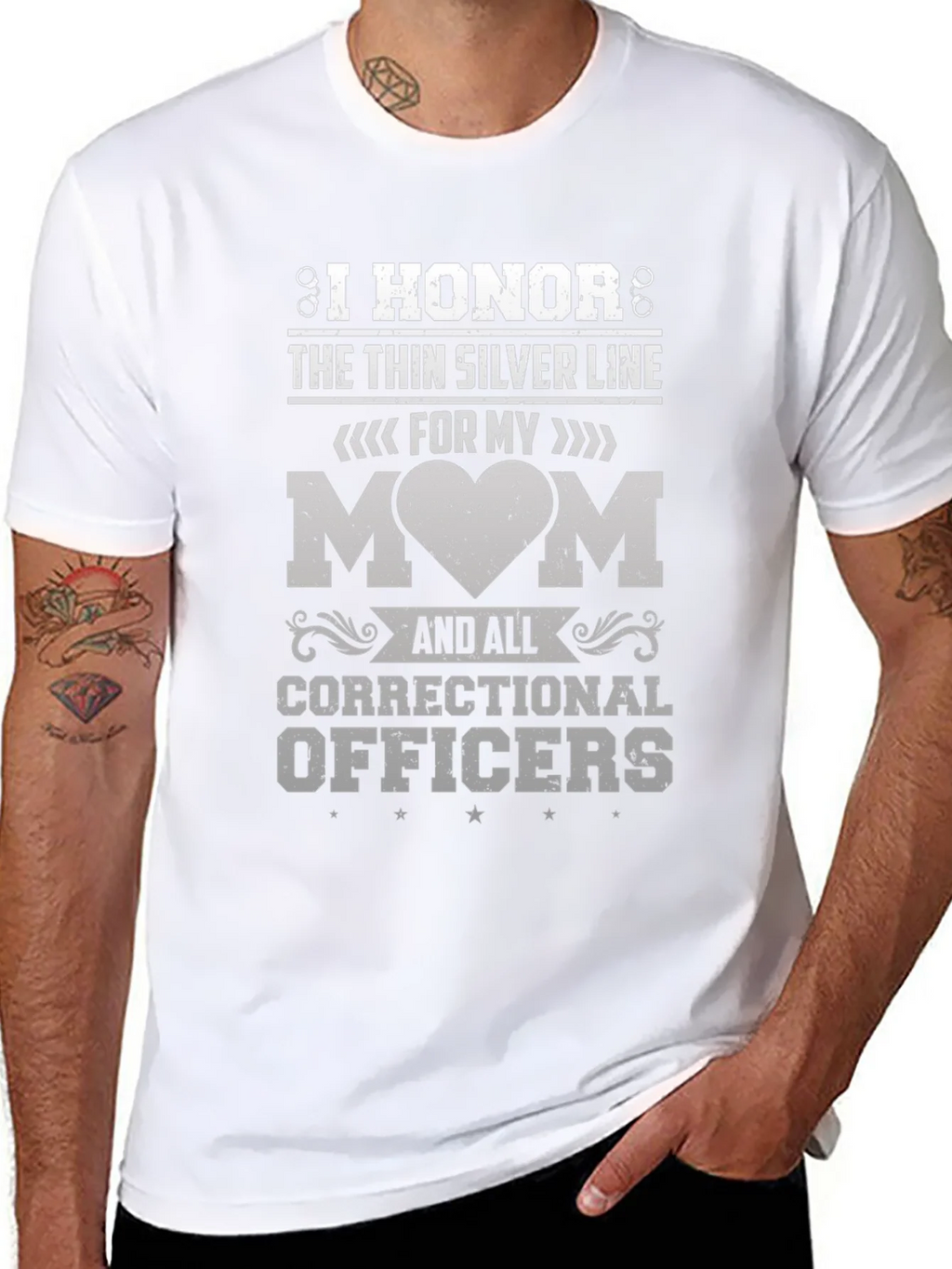 I Honor the Thin Silver Line Correctional Officer T-Shirt product image 10