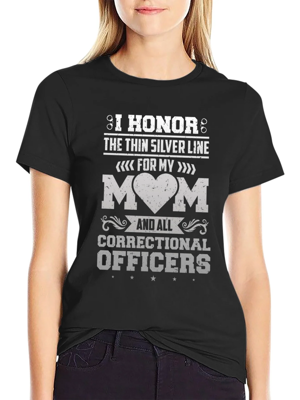 I Honor the Thin Silver Line Correctional Officer T-Shirt product image 5