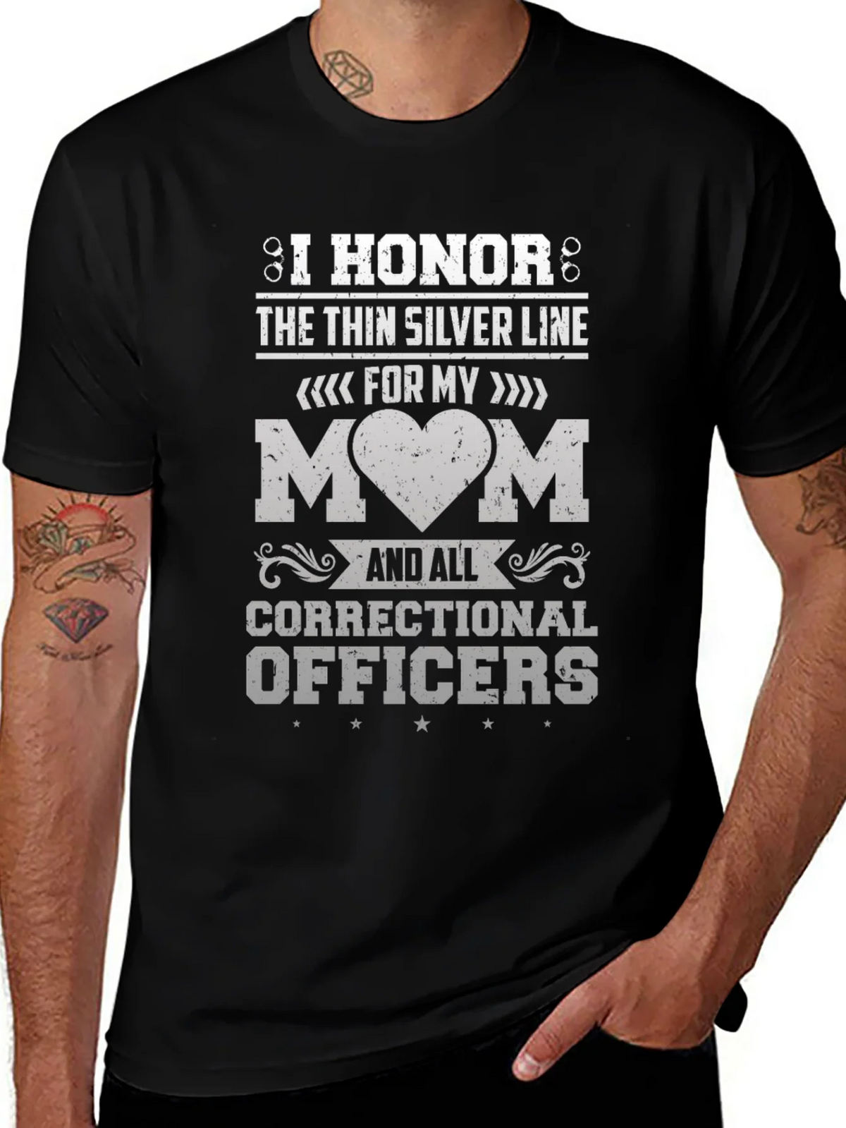 I Honor the Thin Silver Line Correctional Officer T-Shirt product image 1