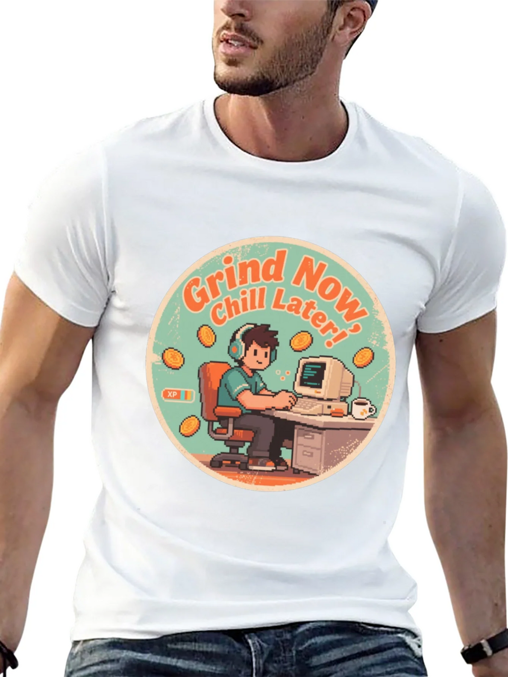 Grind Now Chill Later Black T-Shirt product image 4