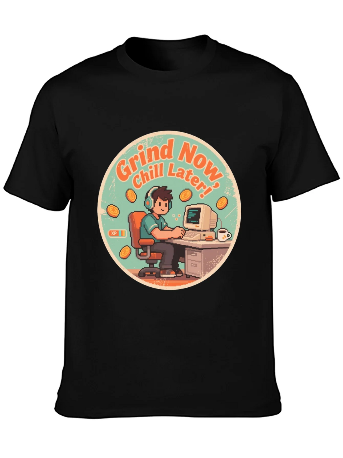 Grind Now Chill Later Black T-Shirt product image 6