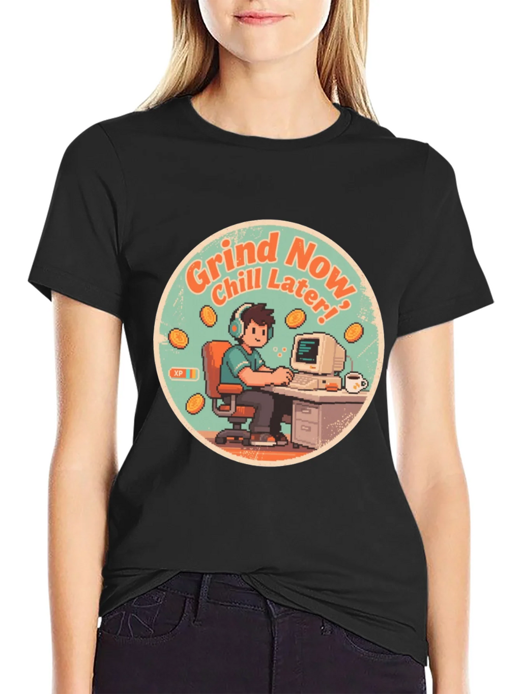 Grind Now Chill Later Black T-Shirt product image 5