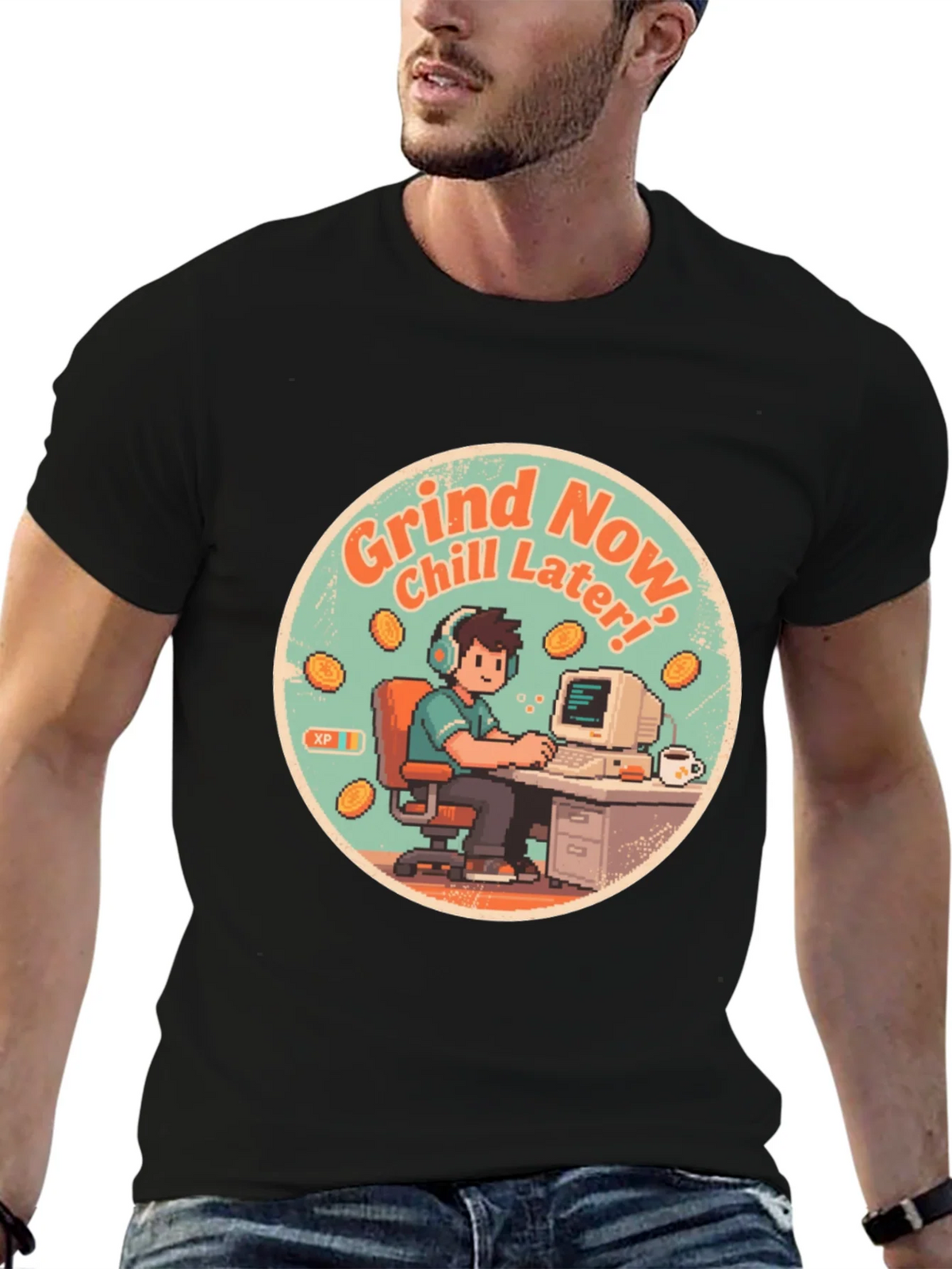 Grind Now Chill Later Black T-Shirt product image 9