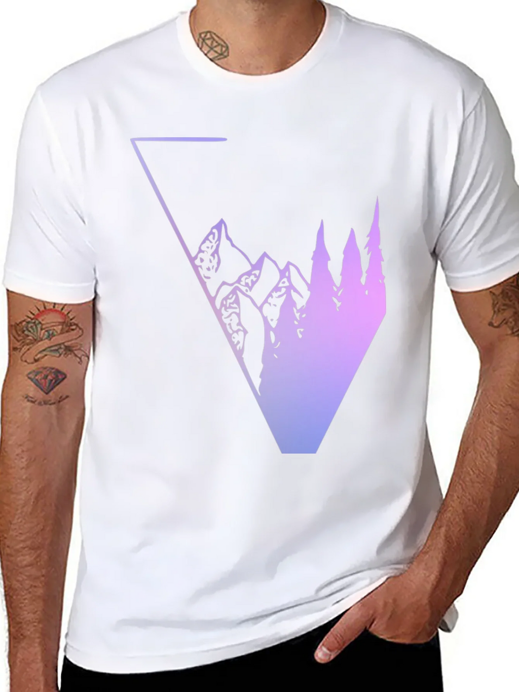 Geometric Mountain & Tree Graphic Tee product image 10