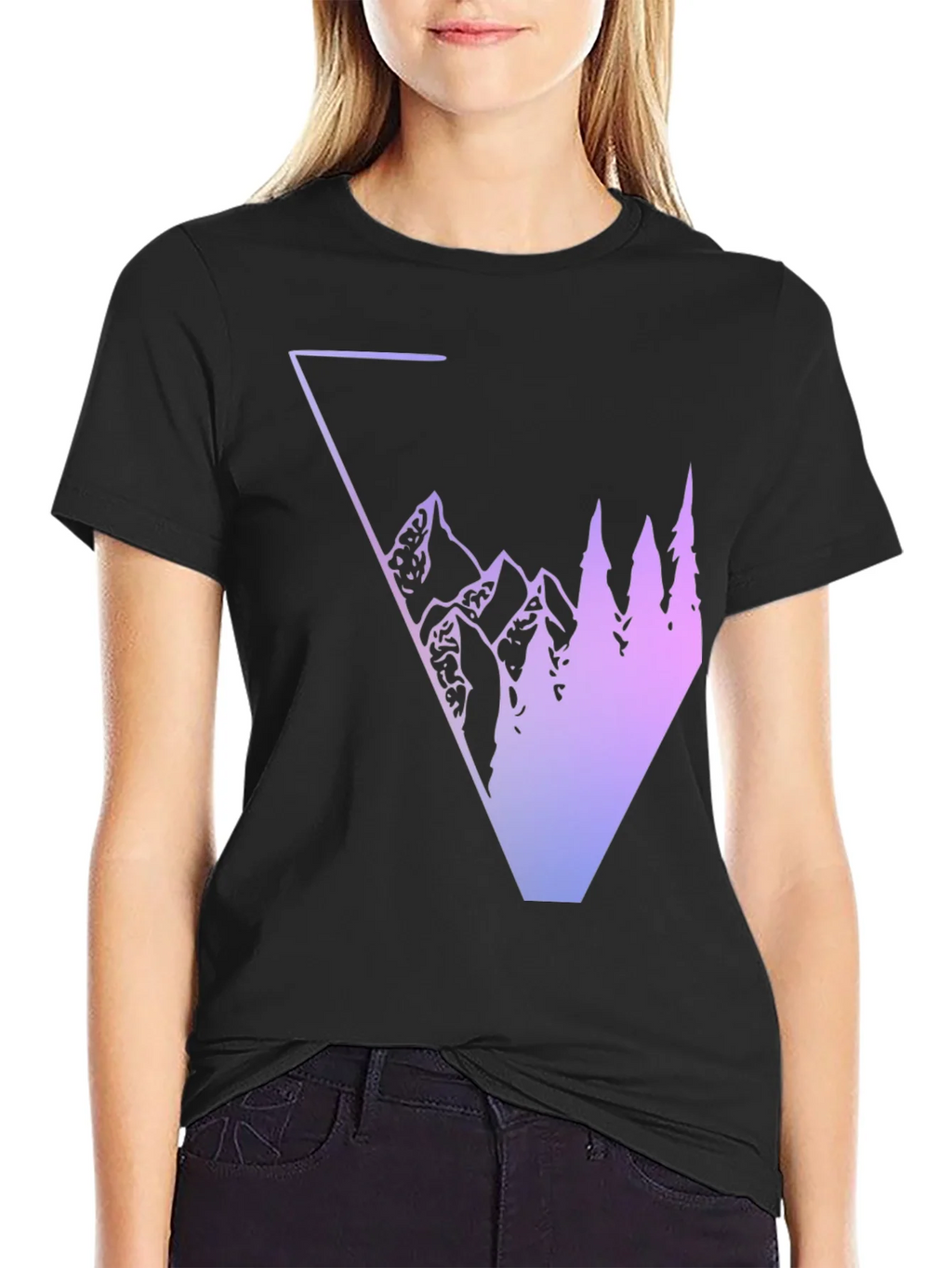 Geometric Mountain & Tree Graphic Tee product image 5