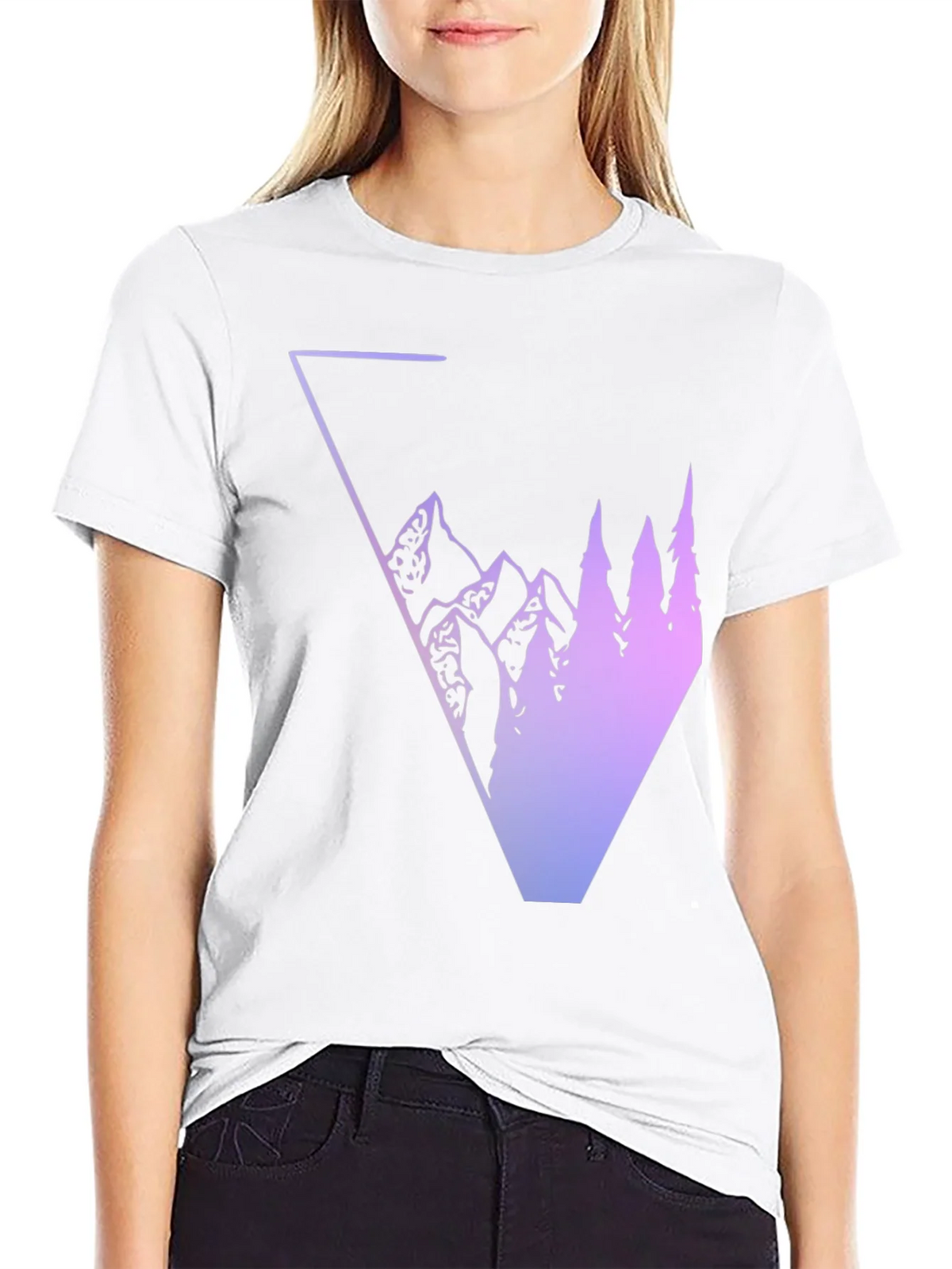Geometric Mountain & Tree Graphic Tee product image 11