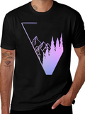 Geometric Mountain & Tree Graphic Tee product image 1