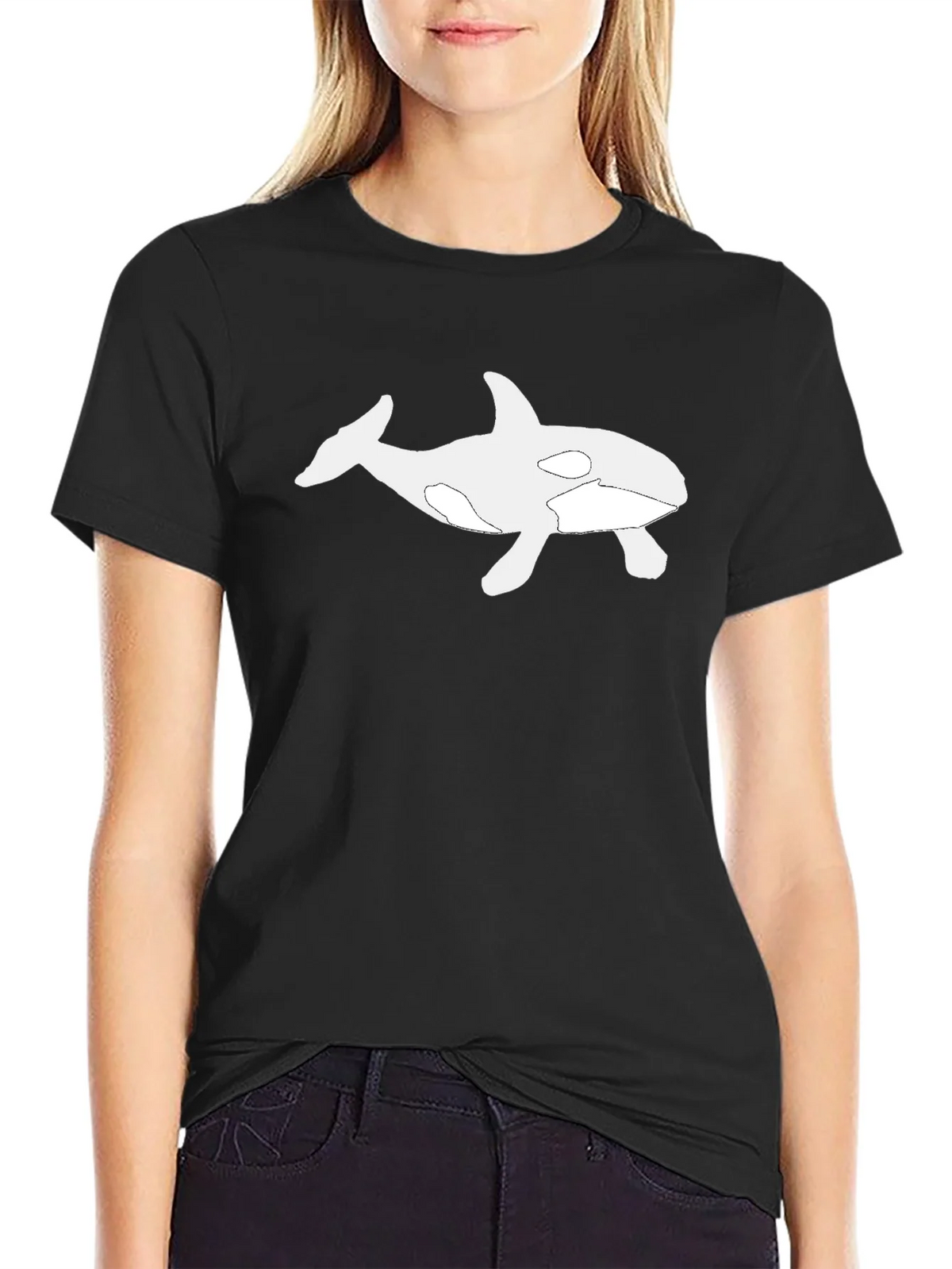 Orca Graphic T-Shirt - Black Cotton Blend product image 5