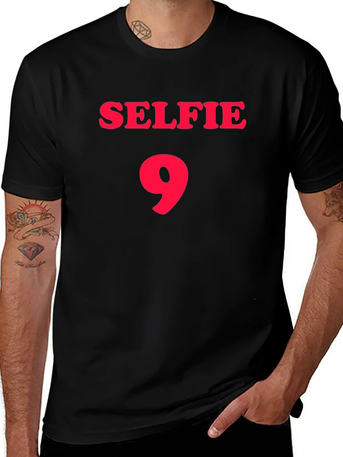 Selfie 9 Black Graphic T-Shirt product image 1