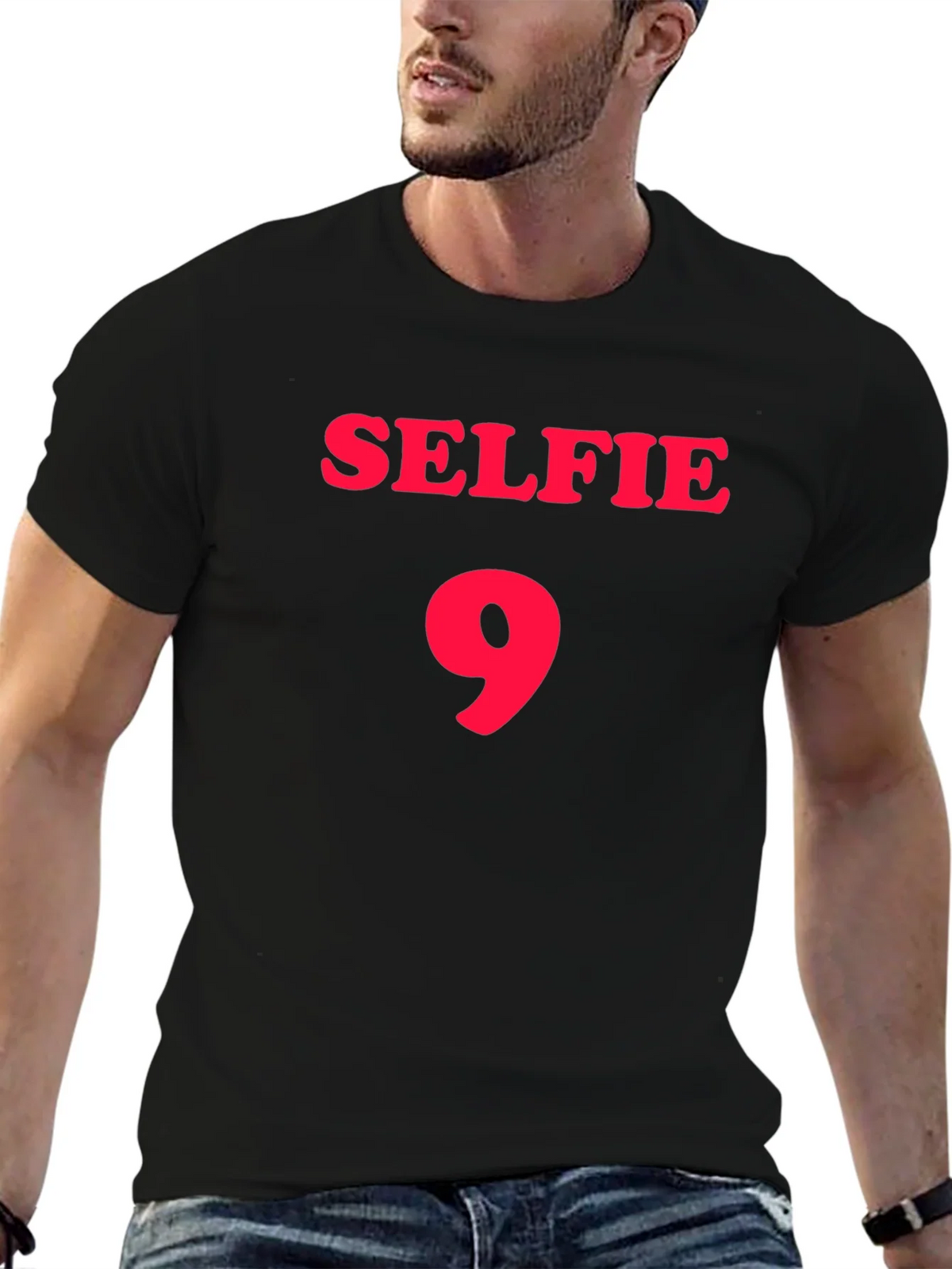 Selfie 9 Black Graphic T-Shirt product image 9