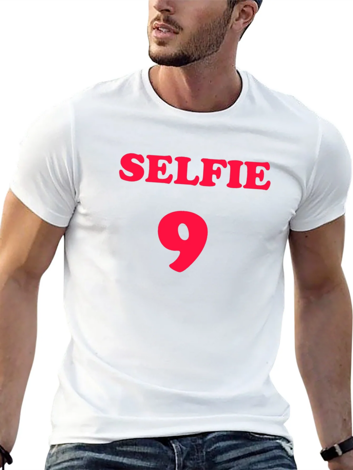 Selfie 9 Black Graphic T-Shirt product image 4