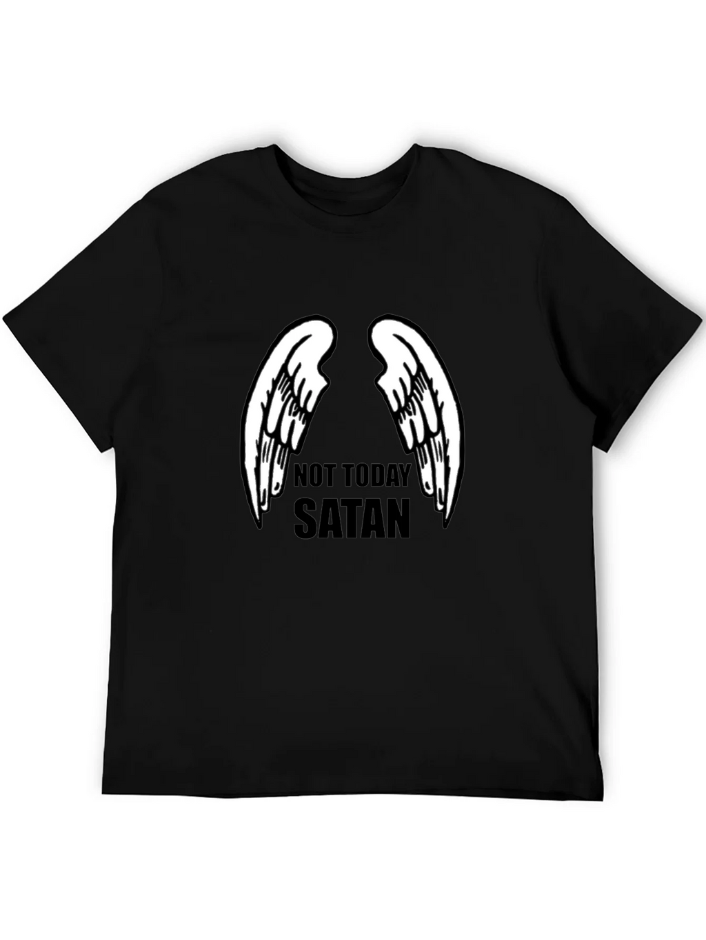 Not Today Satan Angel Wings Graphic Tee product image 8