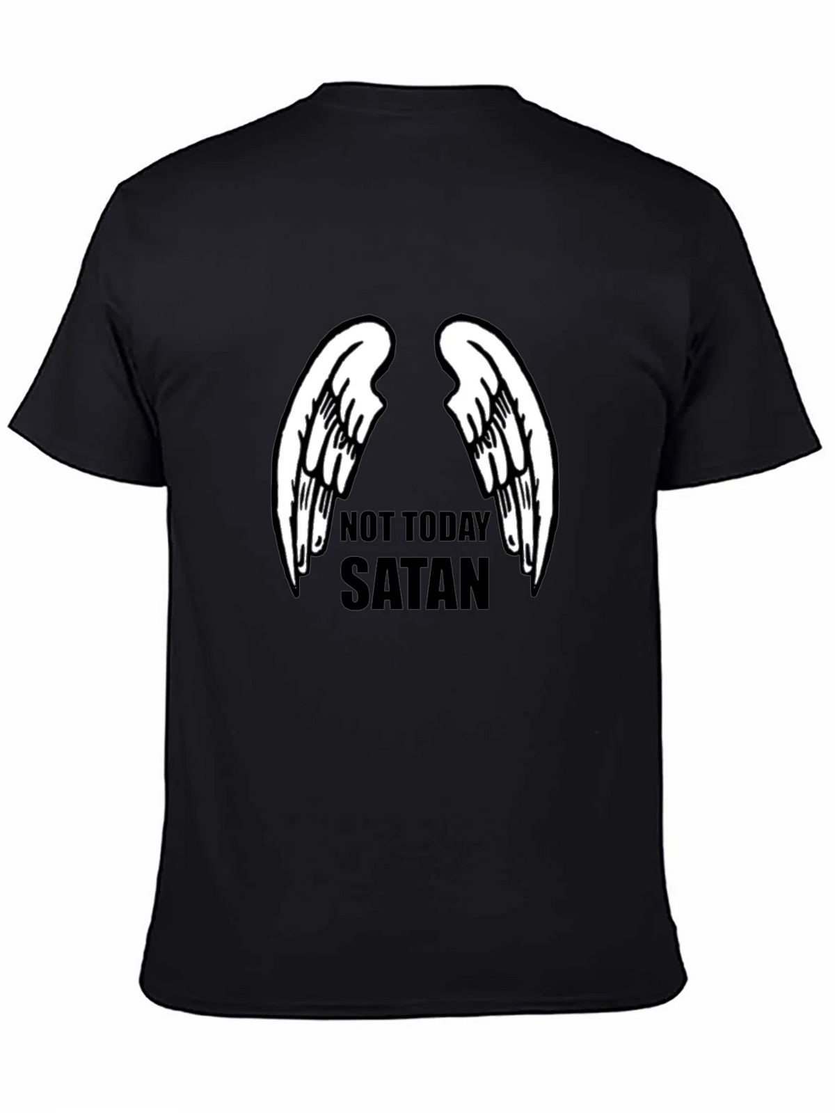 Not Today Satan Angel Wings Graphic Tee product image 7