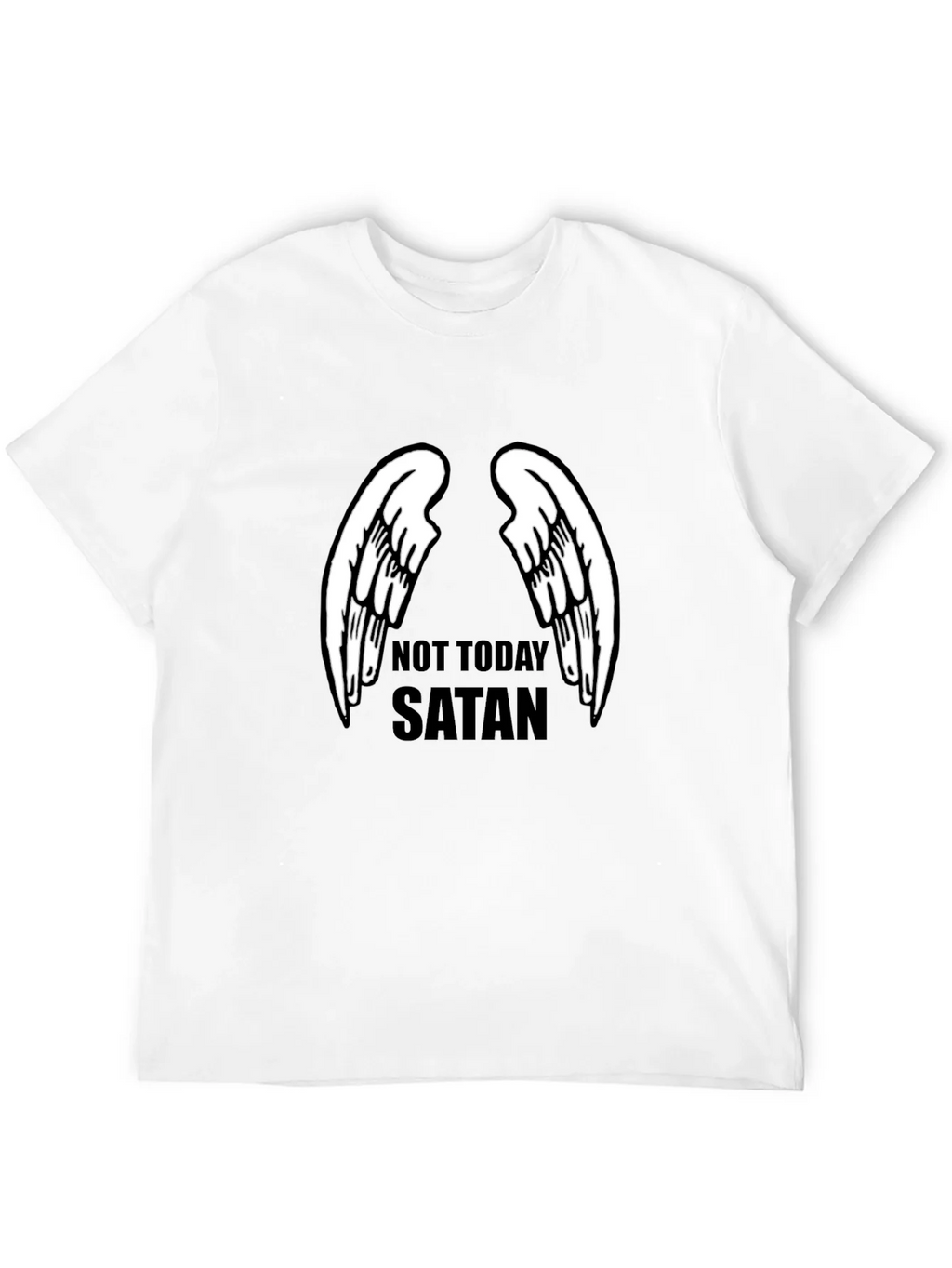 Not Today Satan Angel Wings Graphic Tee product image 3