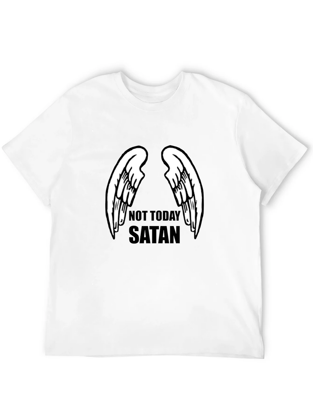 Not Today Satan Angel Wings Graphic Tee product image 3