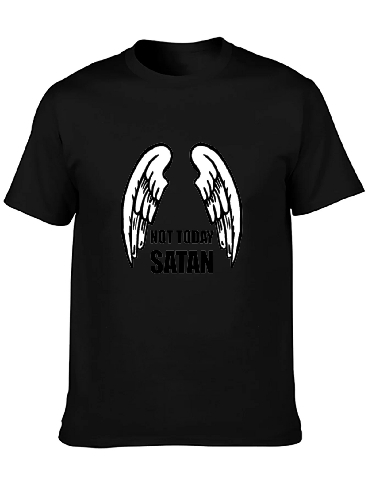 Not Today Satan Angel Wings Graphic Tee product image 6