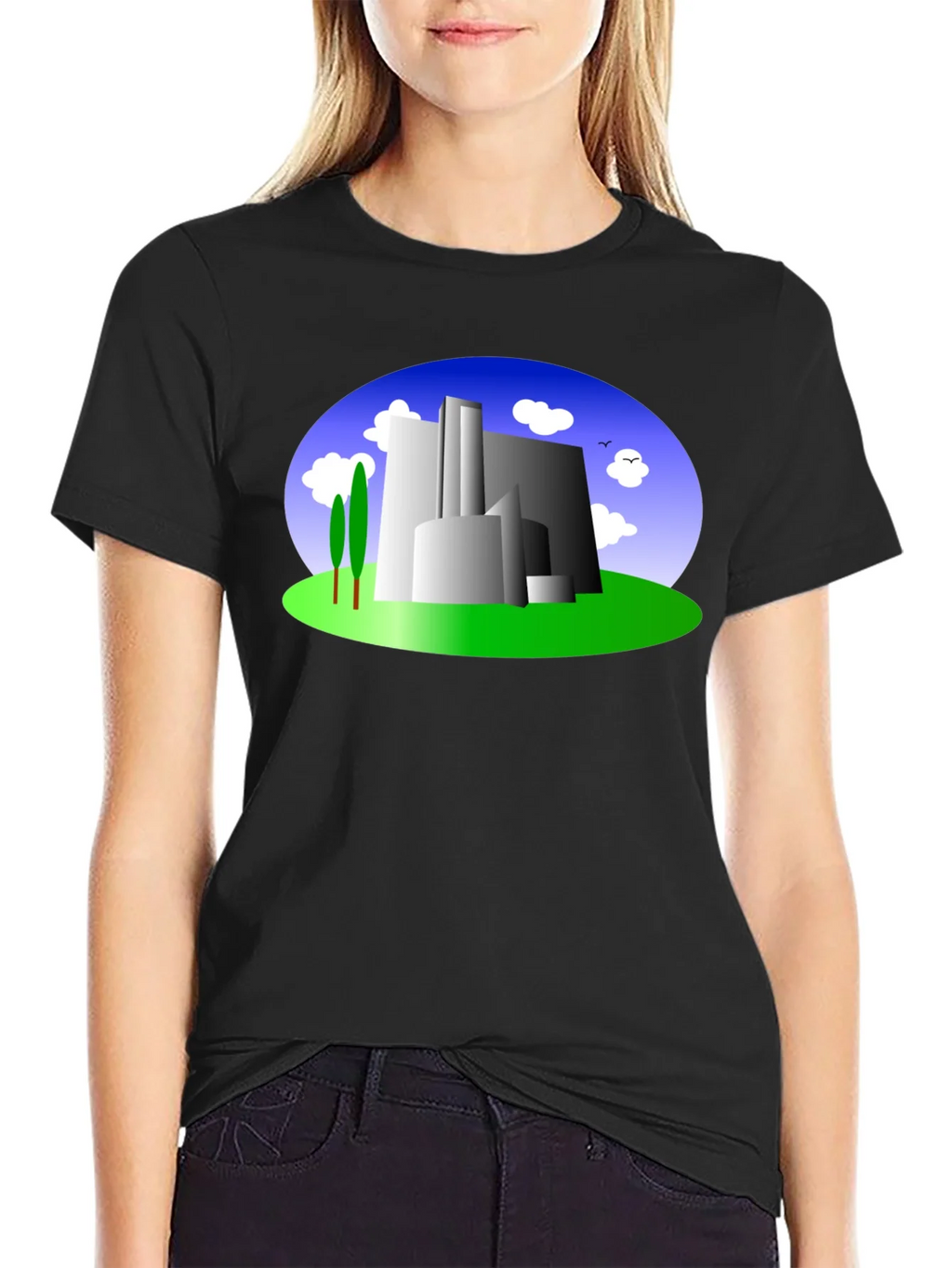 Abstract Building Graphic Tee - Modern Cityscape Shirt product image 5