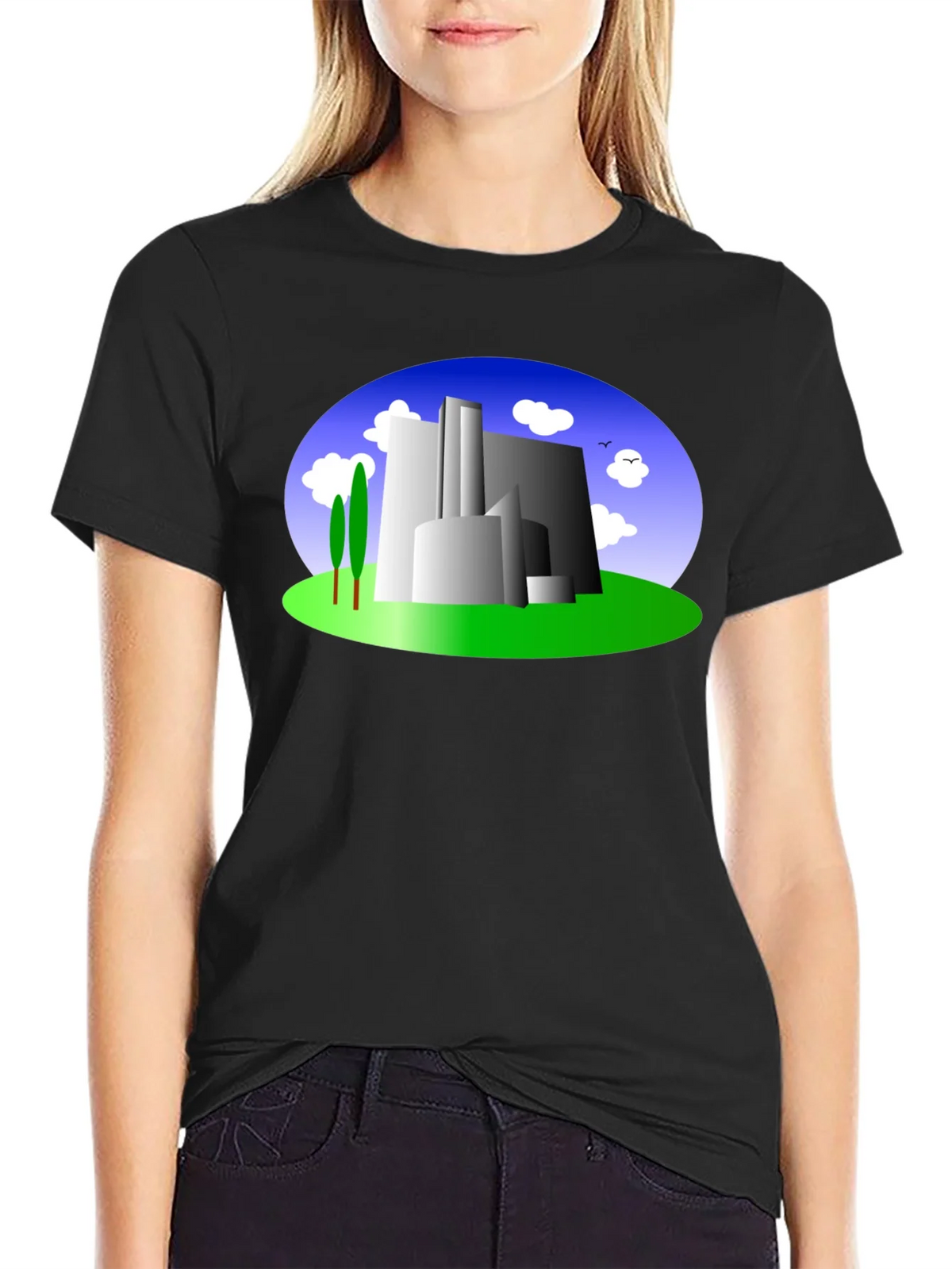 Abstract Building Graphic Tee - Modern Cityscape Shirt product image 5