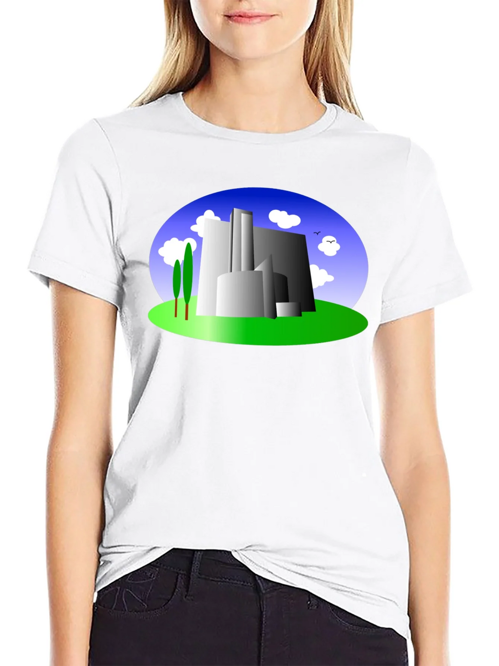 Abstract Building Graphic Tee - Modern Cityscape Shirt product image 11