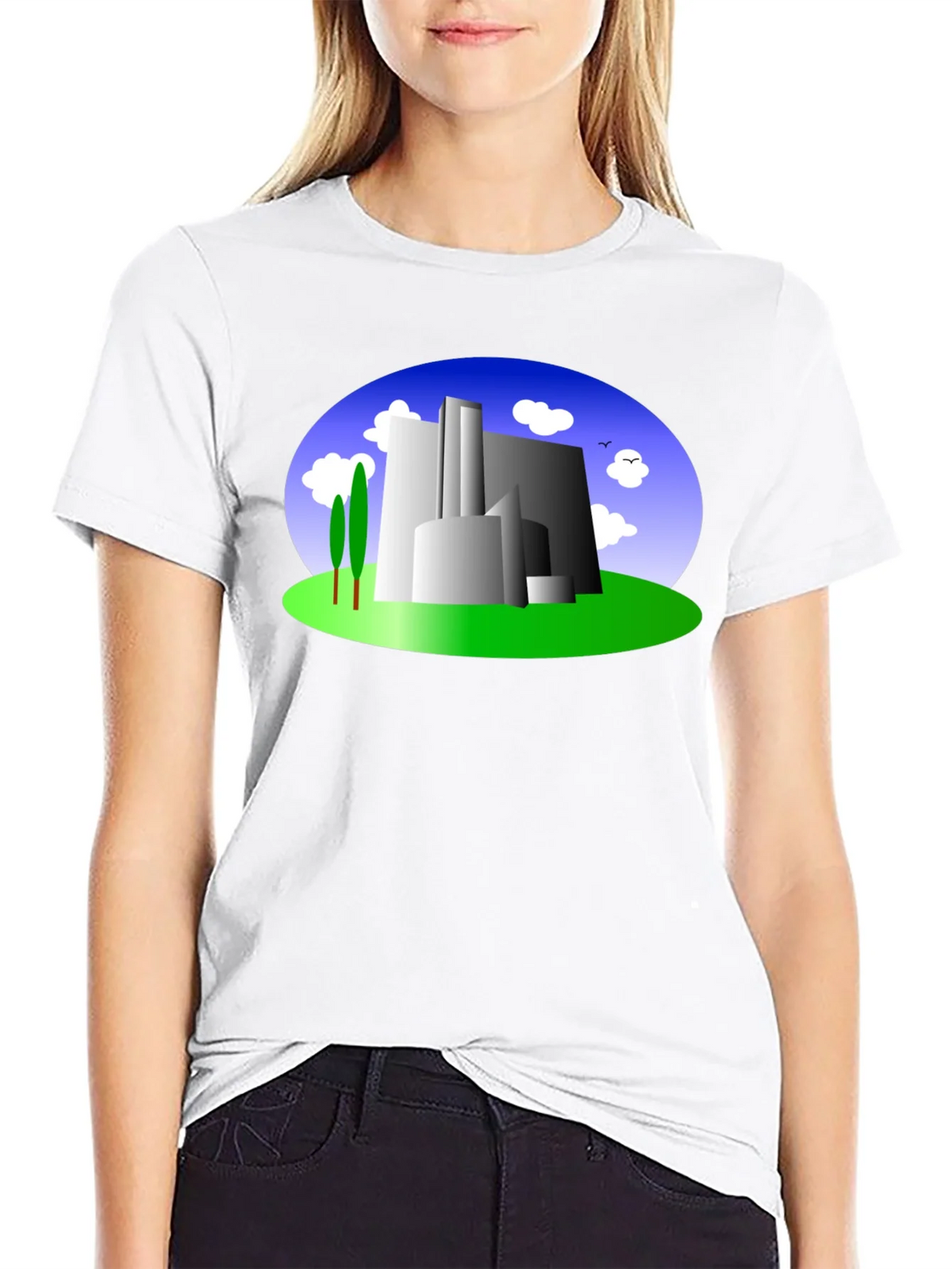 Abstract Building Graphic Tee - Modern Cityscape Shirt product image 11