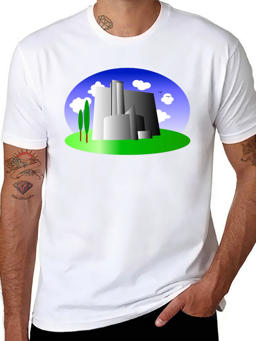 Abstract Building Graphic Tee - Modern Cityscape Shirt product image 10