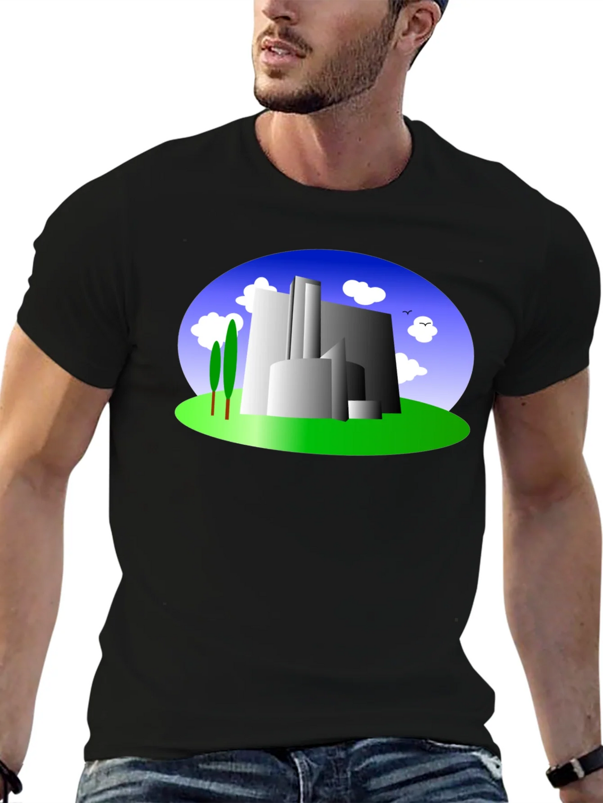 Abstract Building Graphic Tee - Modern Cityscape Shirt product image 9