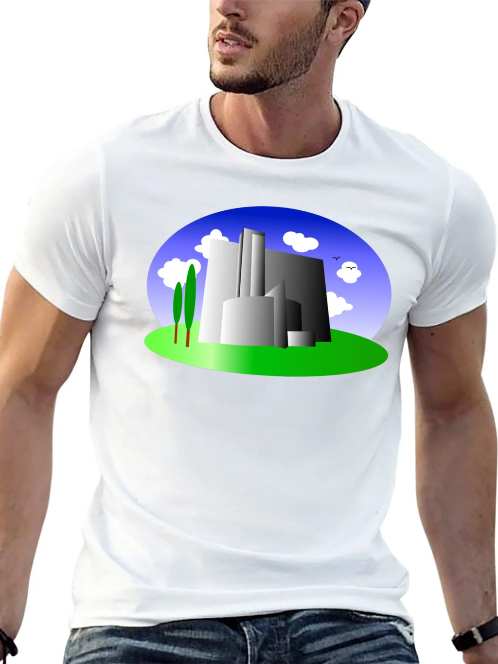 Abstract Building Graphic Tee - Modern Cityscape Shirt product image 4