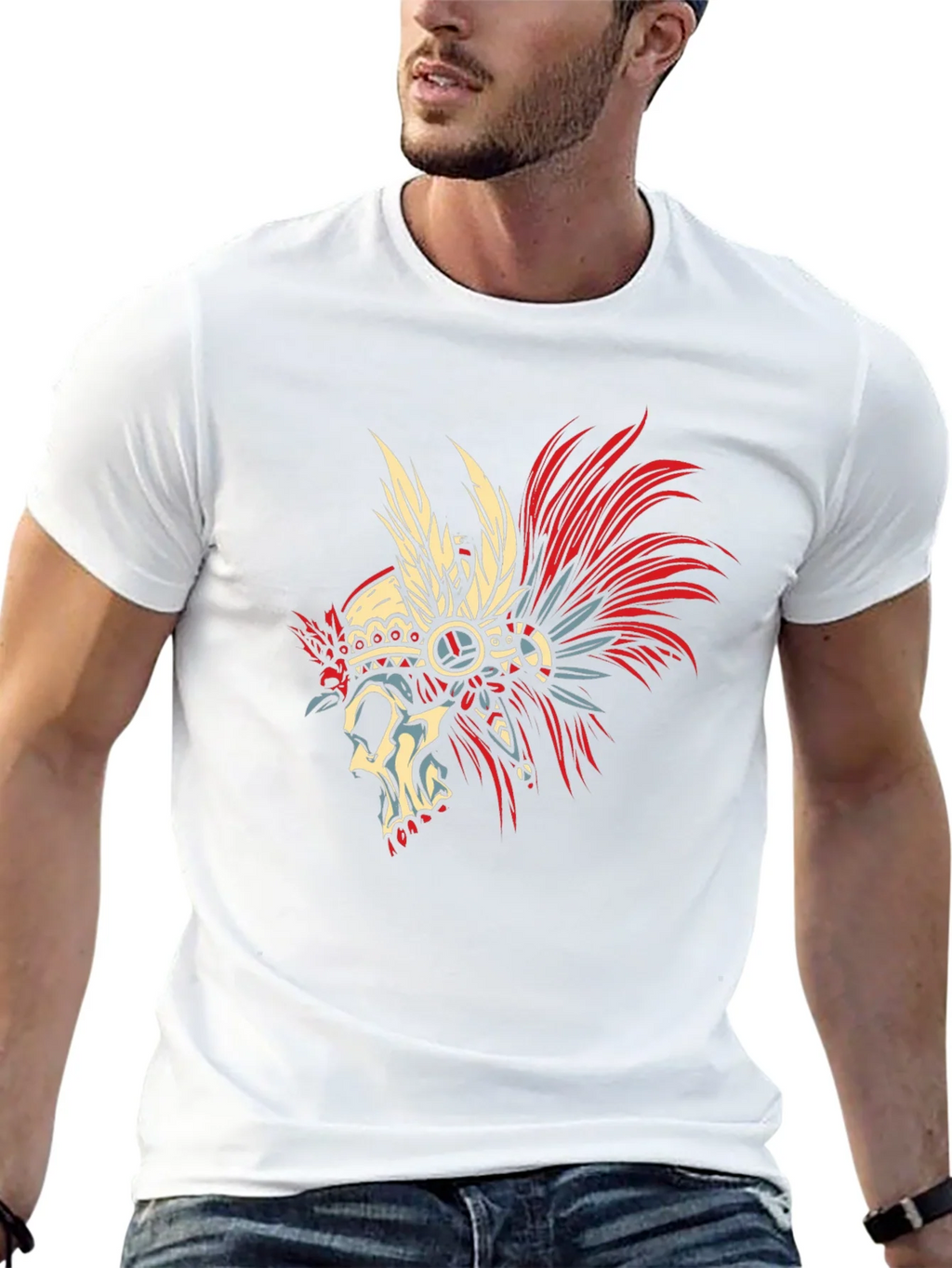 Skull Chief Black T-Shirt - Unique Graphic Tee product image 4