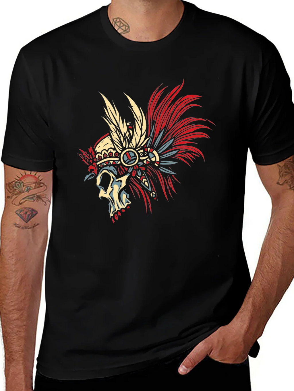 Skull Chief Black T-Shirt - Unique Graphic Tee product image 1