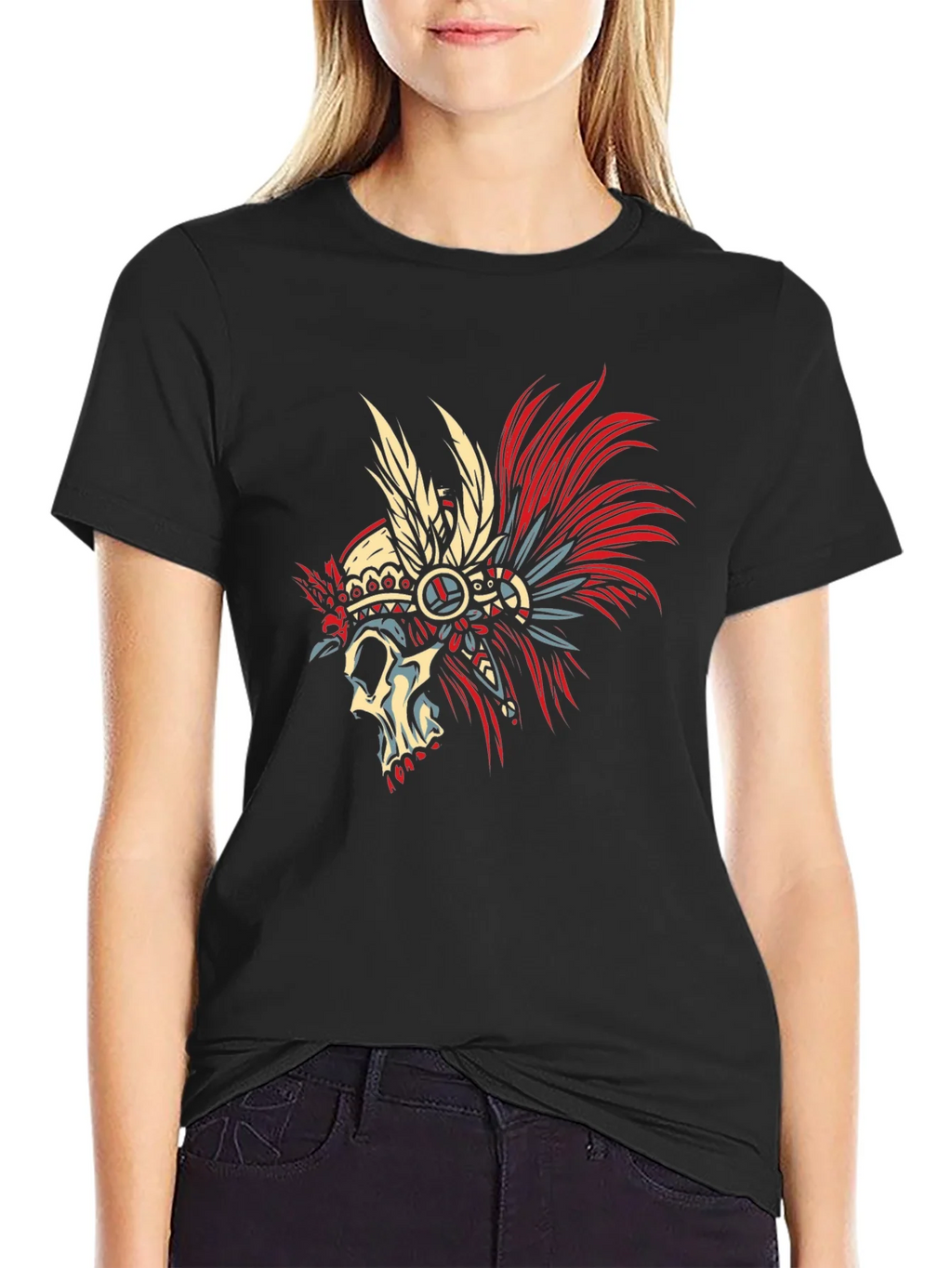 Skull Chief Black T-Shirt - Unique Graphic Tee product image 5