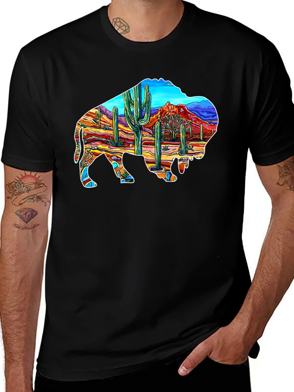 Buffalo Desert Scene Graphic Tee product image 1