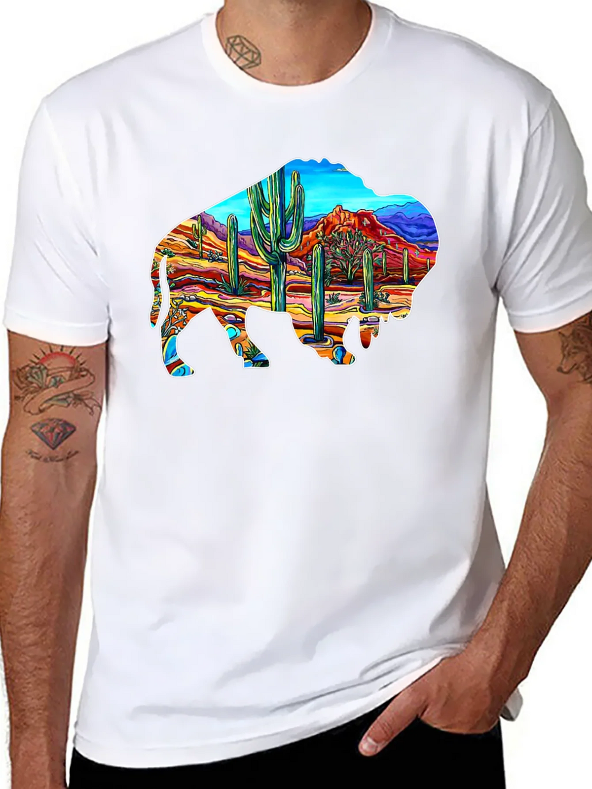 Buffalo Desert Scene Graphic Tee product image 10