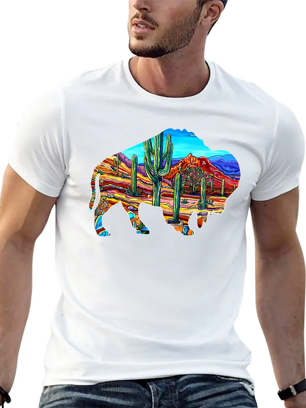 Buffalo Desert Scene Graphic Tee product image 4
