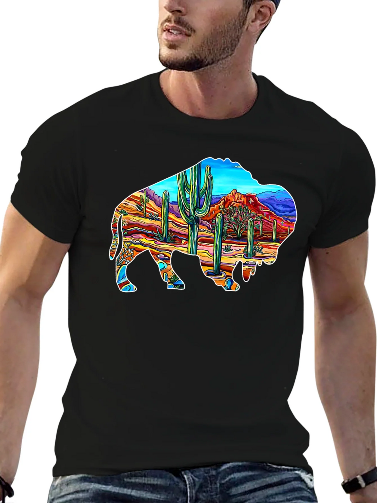 Buffalo Desert Scene Graphic Tee product image 9