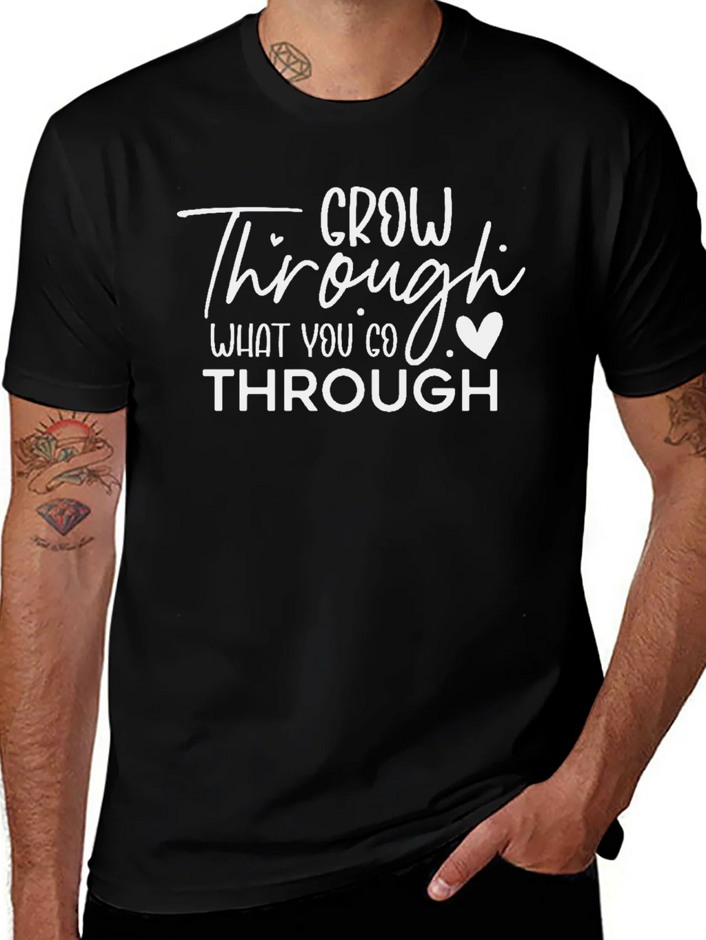 Grow Through What You Go Black T-Shirt product image 1