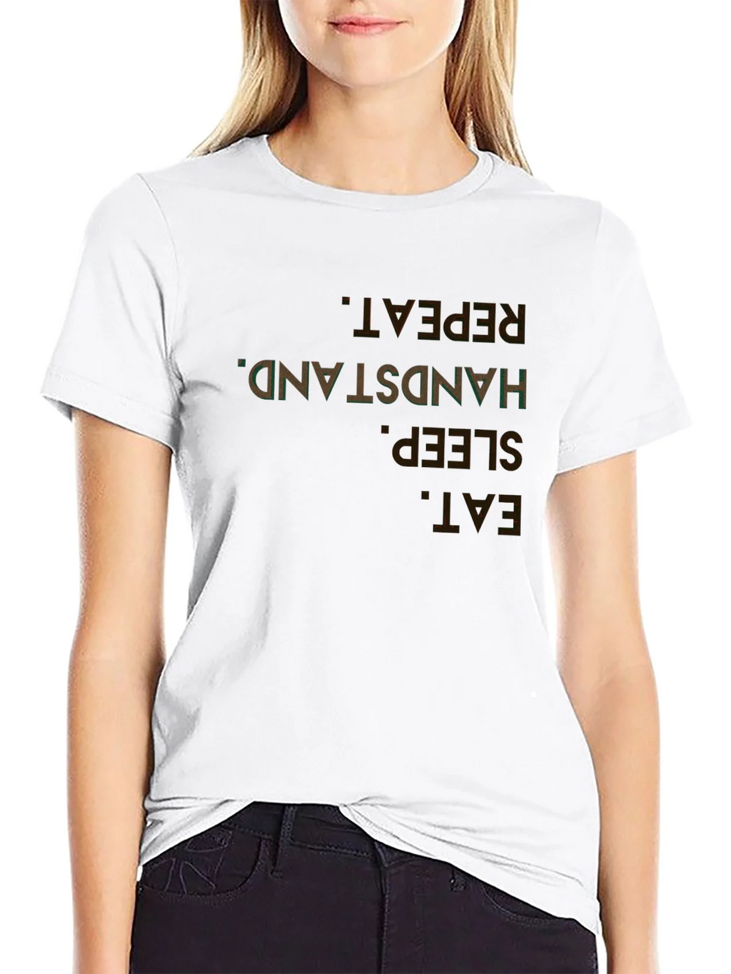 Eat Sleep Handstand Repeat Black T-Shirt product image 11