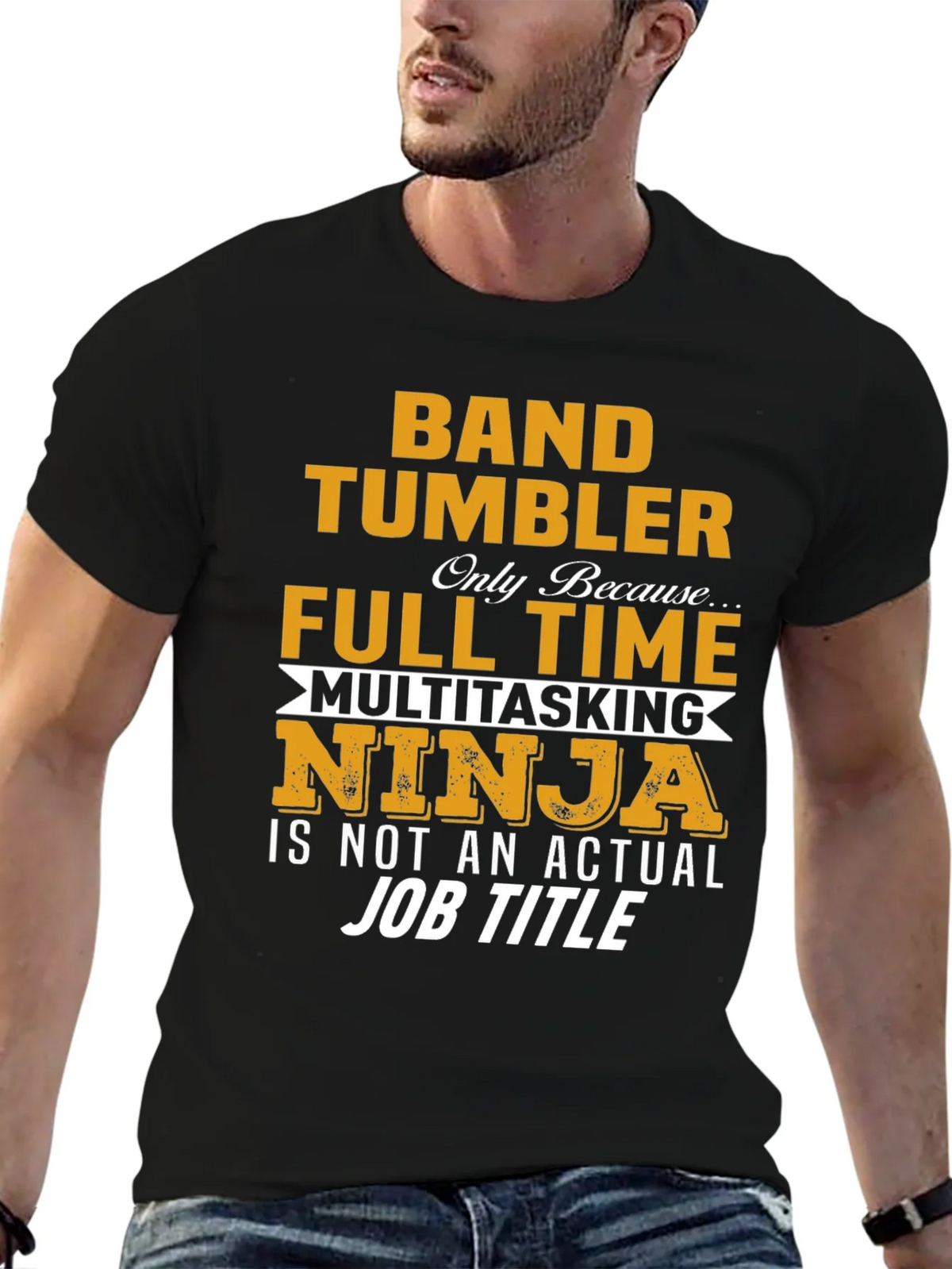 Band Tumbler Full Time Ninja Graphic T-Shirt product image 9