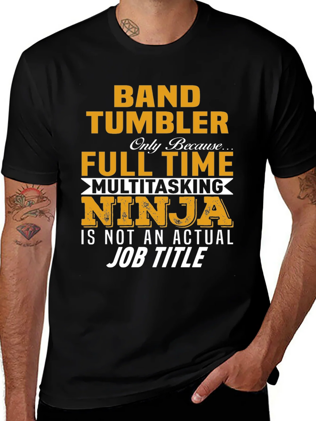 Band Tumbler Full Time Ninja Graphic T-Shirt product image 1