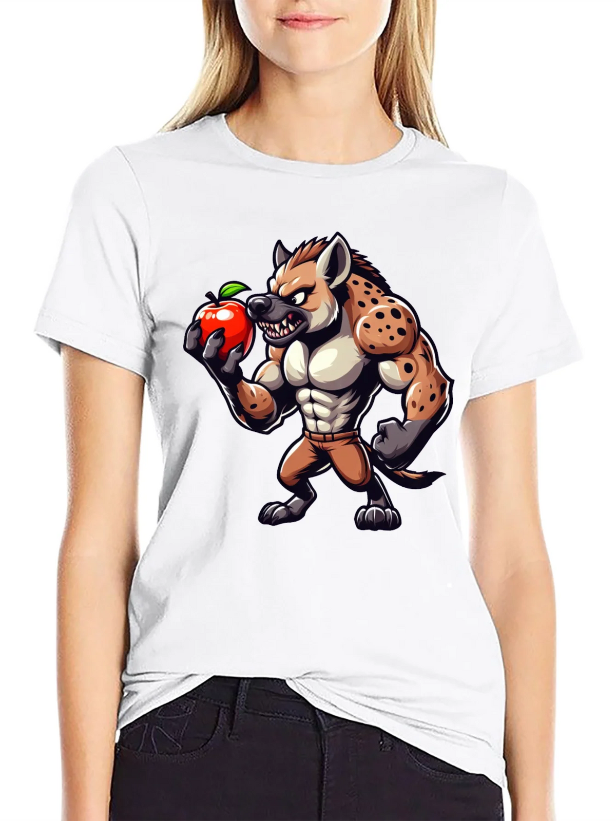 Hyena Apple Funny Graphic T-Shirt product image 11