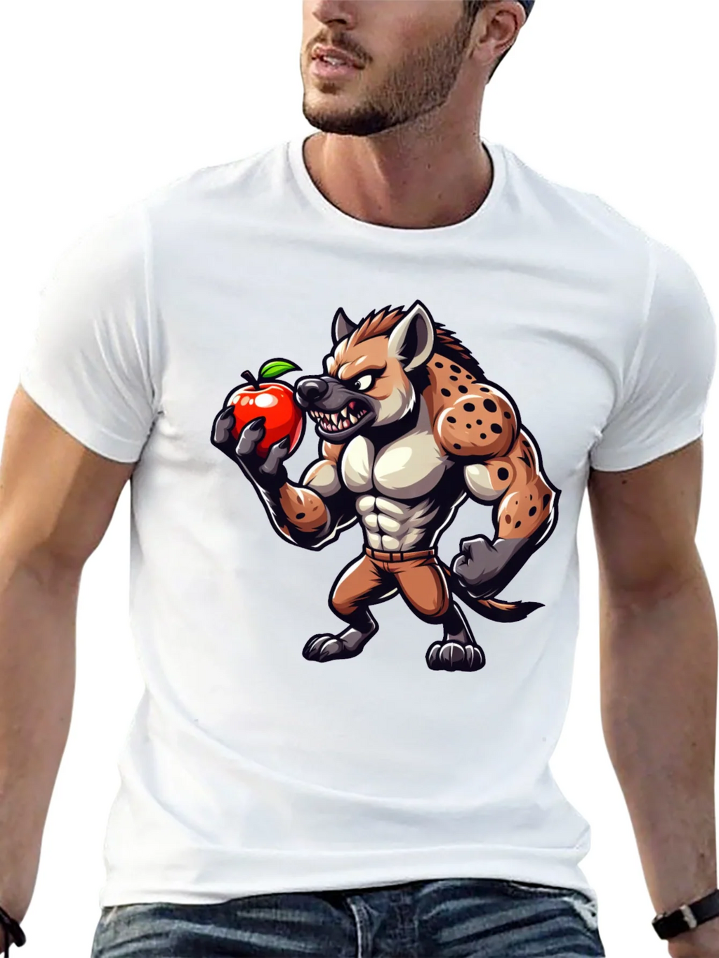 Hyena Apple Funny Graphic T-Shirt product image 4