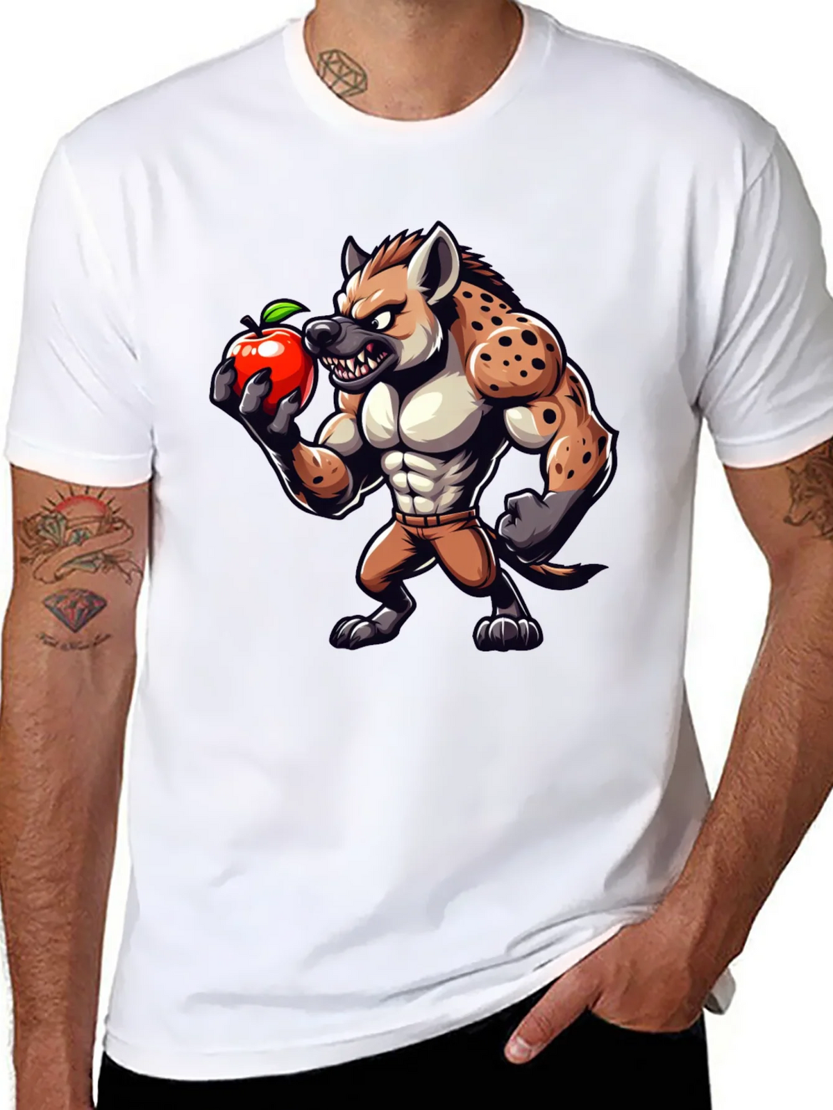 Hyena Apple Funny Graphic T-Shirt product image 10