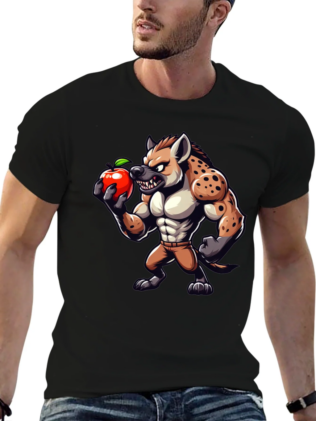 Hyena Apple Funny Graphic T-Shirt product image 9