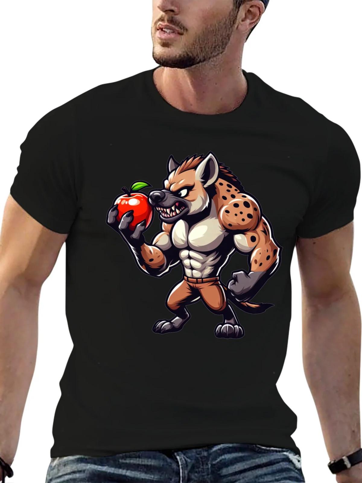 Hyena Apple Funny Graphic T-Shirt product image 9