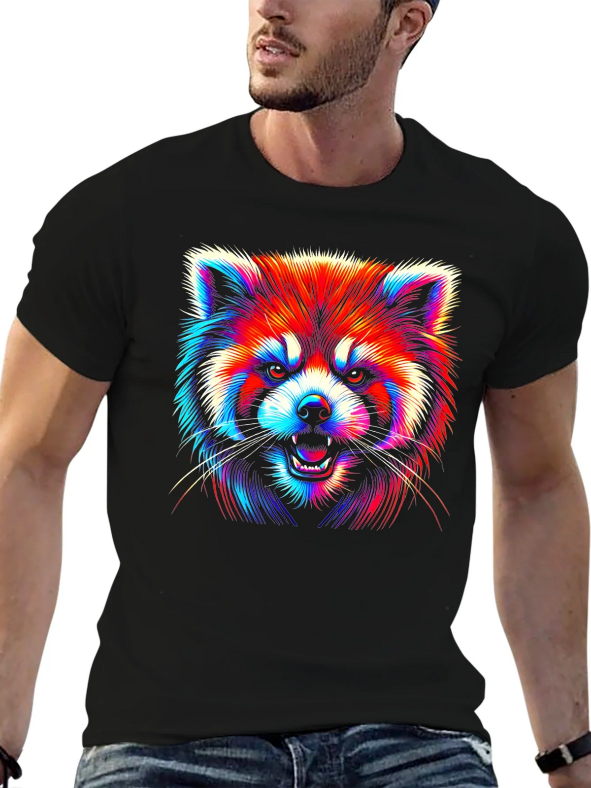 Neon Red Panda Graphic Tee product image 9