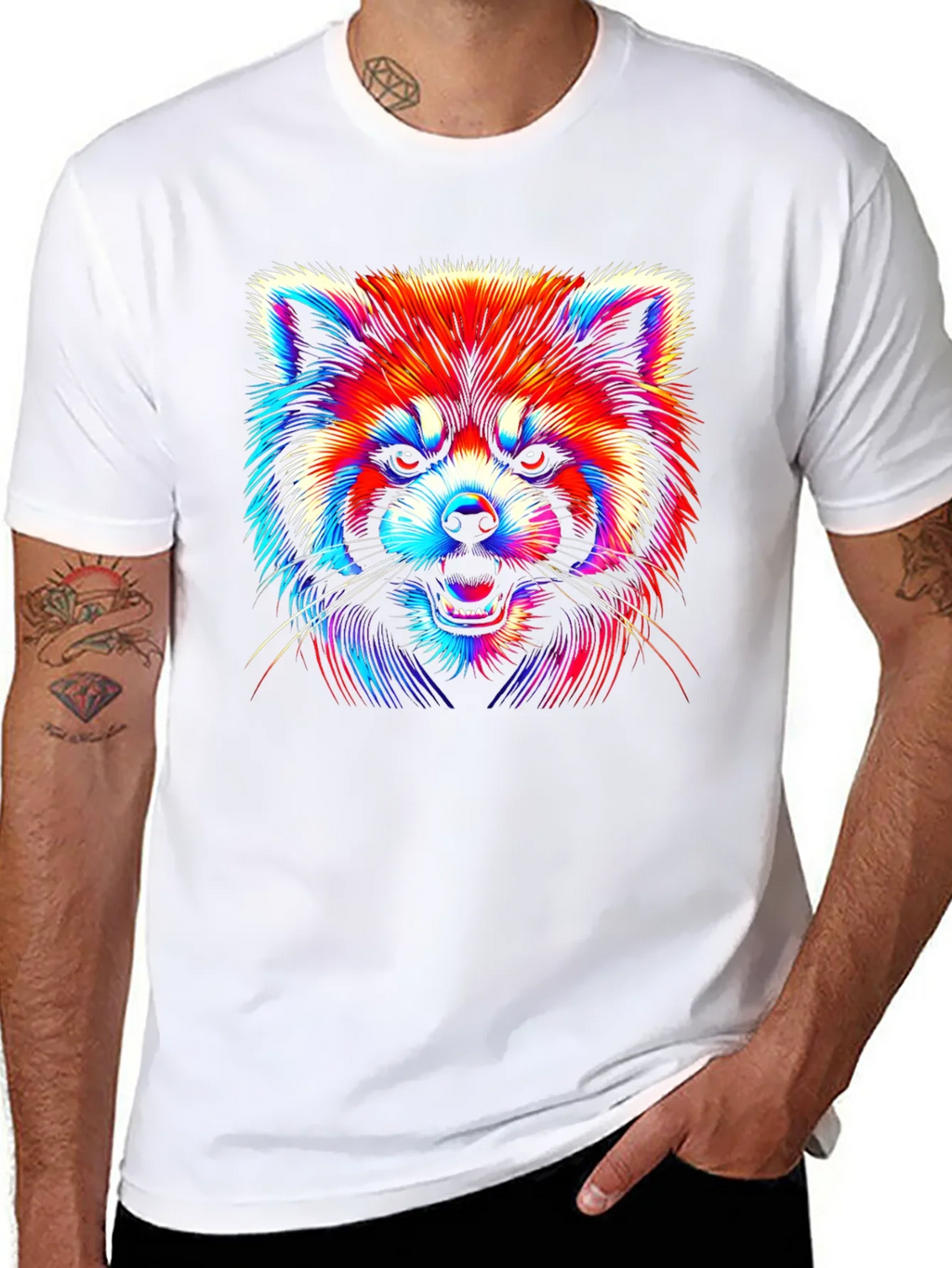 Neon Red Panda Graphic Tee product image 10