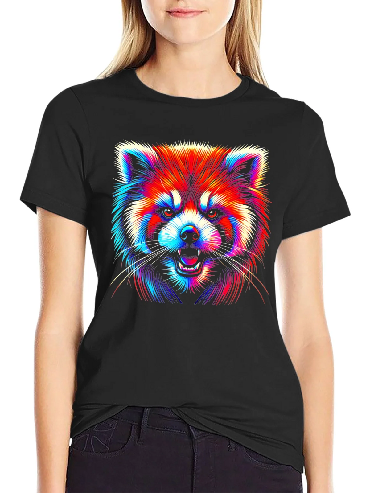 Neon Red Panda Graphic Tee product image 5