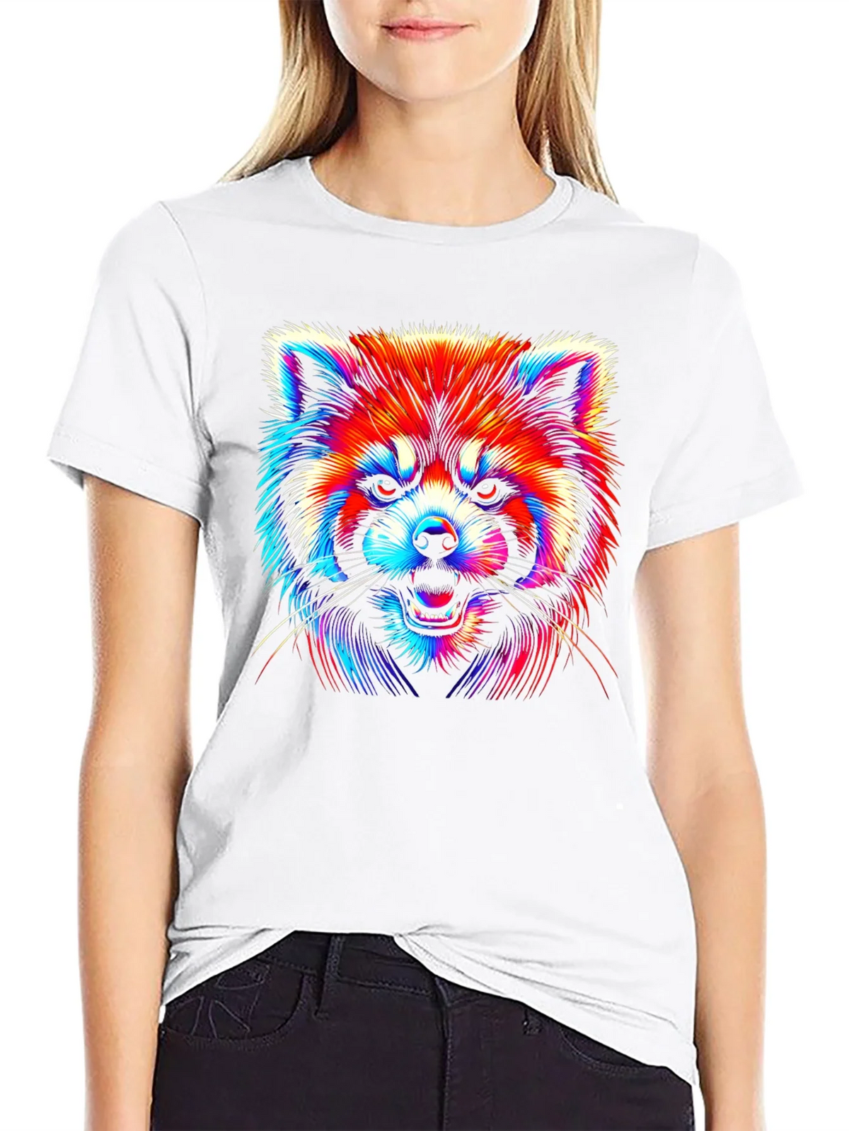 Neon Red Panda Graphic Tee product image 11