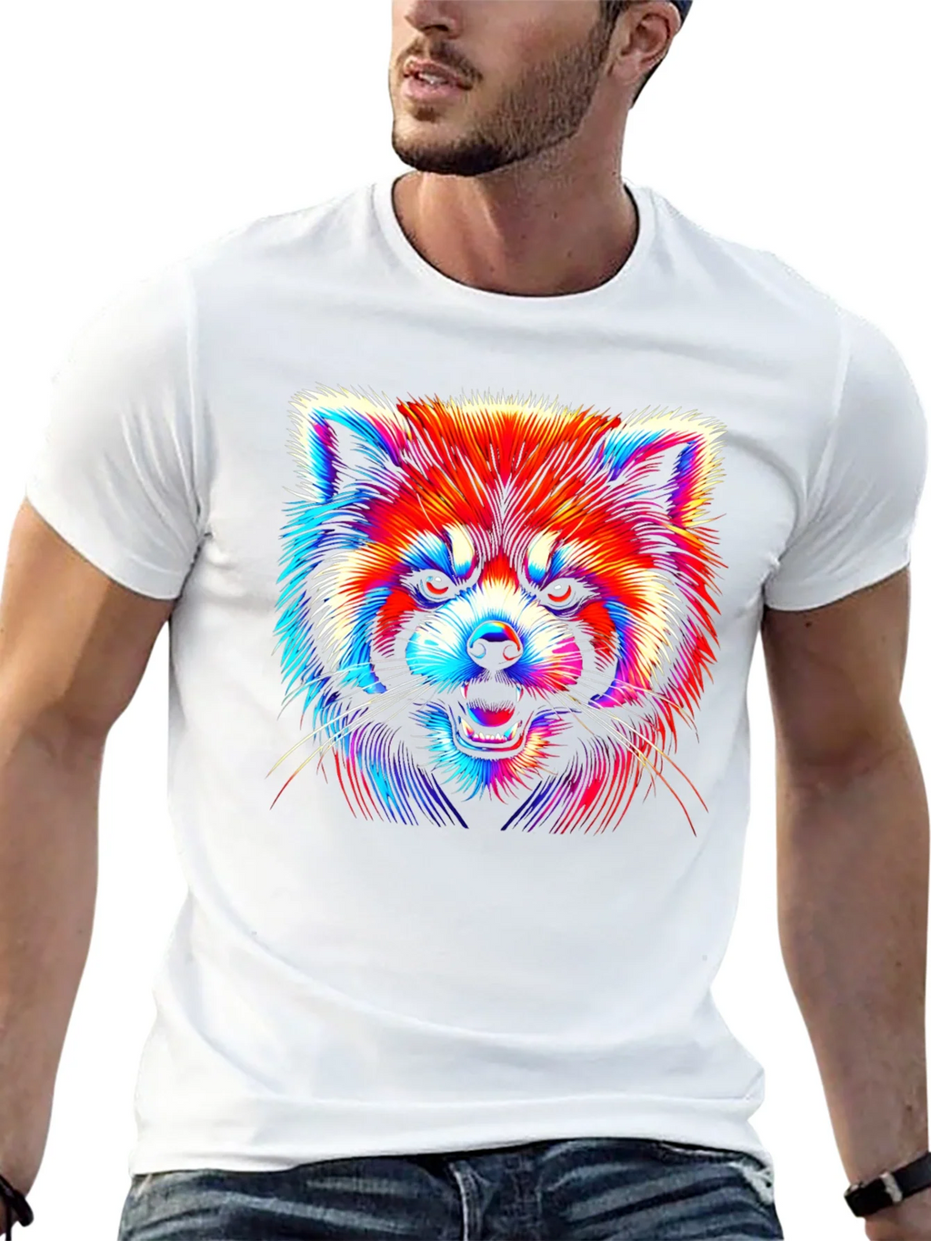 Neon Red Panda Graphic Tee product image 4