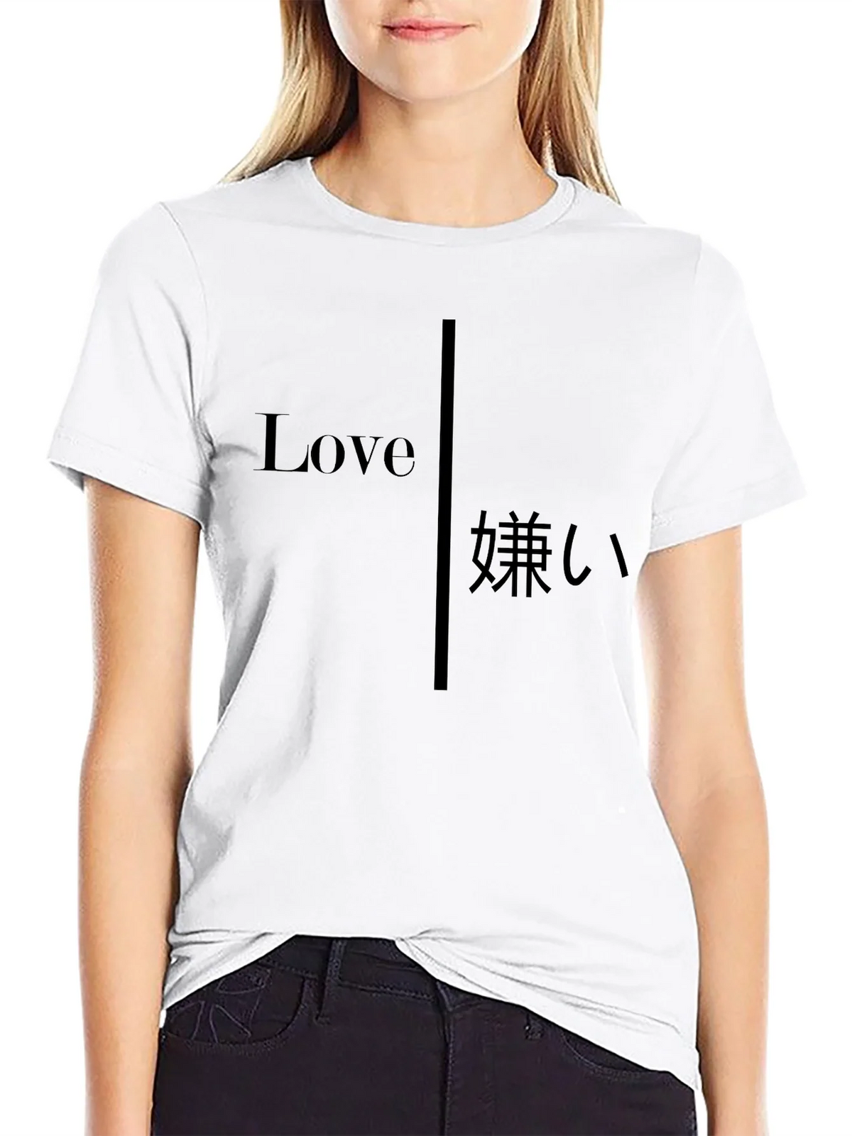 Love Hate Graphic Tee - Black Crew Neck Casual T-Shirt product image 11