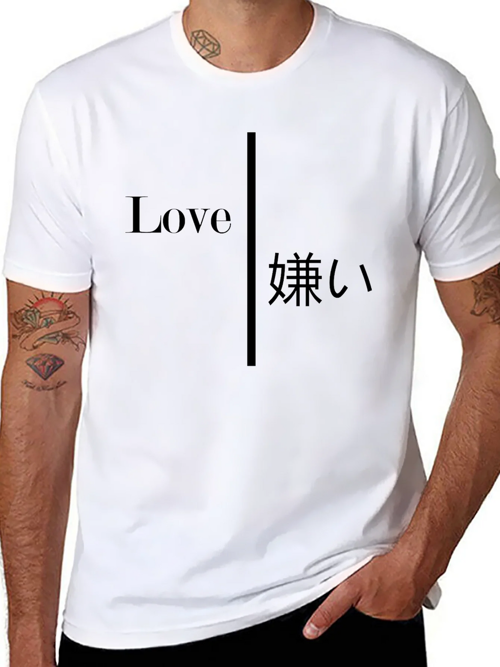 Love Hate Graphic Tee - Black Crew Neck Casual T-Shirt product image 10